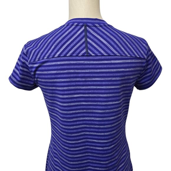 Title Nine Purple Striped Selkie Athletic Tunic Dress Size Small Snap Henley - Picture 8 of 12